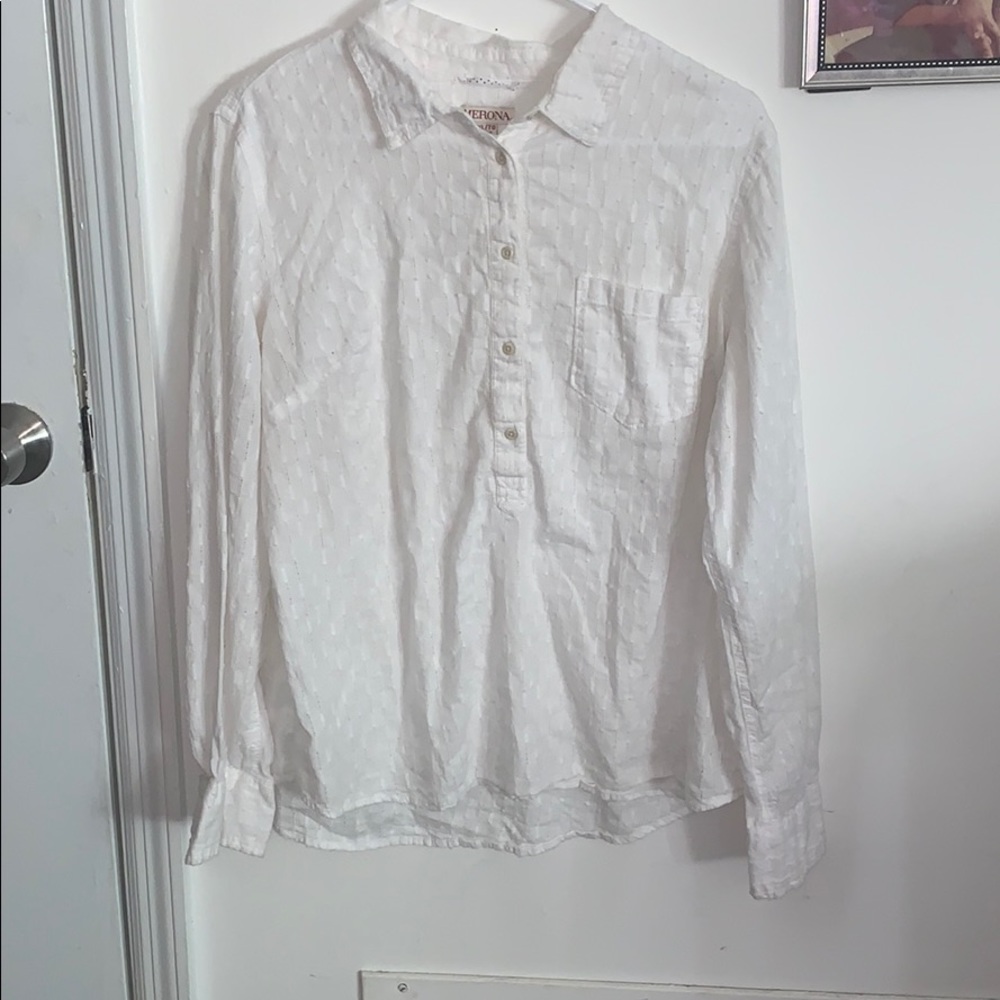 Cotten lace white long sleeve shirt